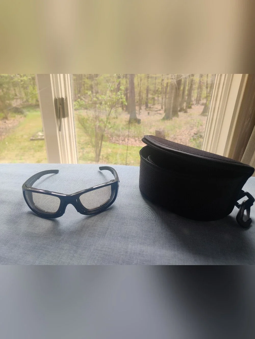 Protective Sports Glasses in Blue with Carrying Case